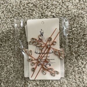 Rose Gold & Rhinestone Bridal Hair Pins